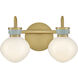 Lucy 2 Light 15.5 inch Lacquered Brass with Seafoam Bath Light Wall Light