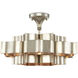 Grand Lotus 1 Light 20.25 inch Contemporary Silver Leaf Pendant Ceiling Light, Small