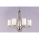 Deven 5 Light 24 inch Satin Nickel Single Tier Chandelier Ceiling Light