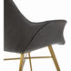 Channing Charcoal Brown Leather / Stainless Gold Dining Chair
