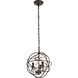 Wallace 3 Light 11.8 inch Dark Copper Brown Pendant Ceiling Light