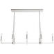 Bearden 8 Light 48 inch Brushed Nickel Linear Chandelier Ceiling Light, Large