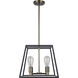 Adams 4 Light 15 inch Rubbed Oil Bronze Pendant Ceiling Light