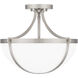 Antebellum 2 Light 14.75 inch Brushed Nickel Semi-Flush Mount Ceiling Light