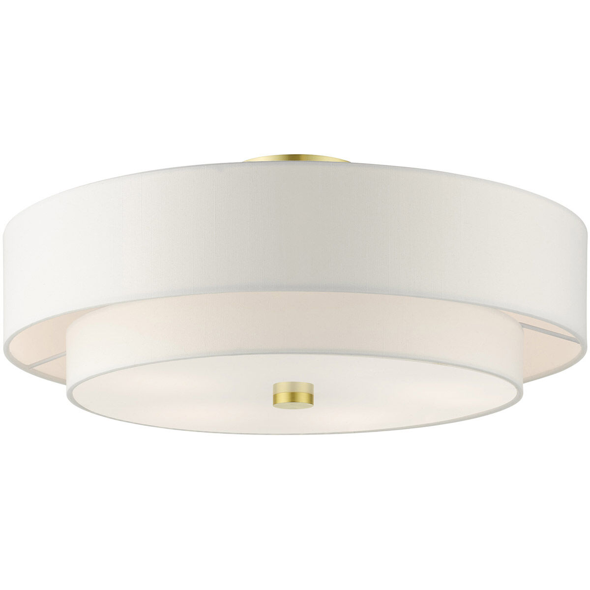 Meridian 5 Light 22 inch Satin Brass Semi Flush Ceiling Light 