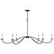 Scandinavian 6 Light 60 inch Matte Black Chandelier Ceiling Light