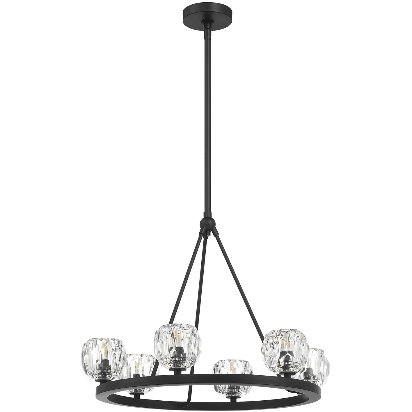 Aragon 6 Light 24 inch Matte Black Chandelier Ceiling Light