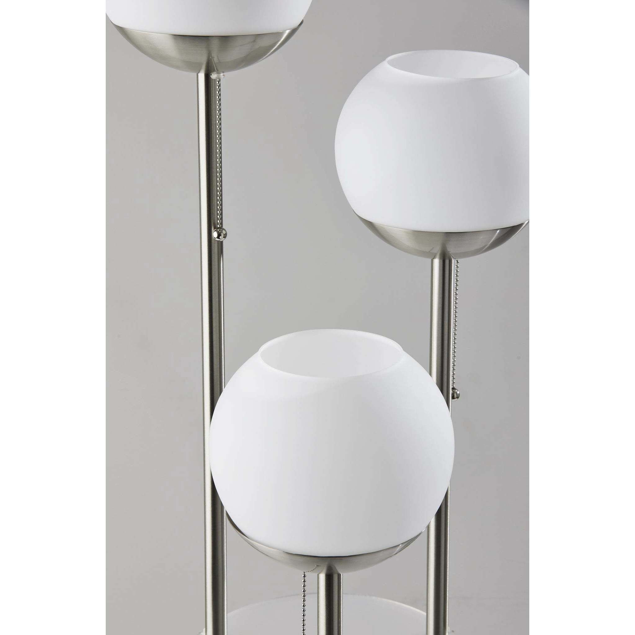 Bianca 63 inch 40.00 watt Brushed Steel Floor Lamp Portable Light, with Shelf