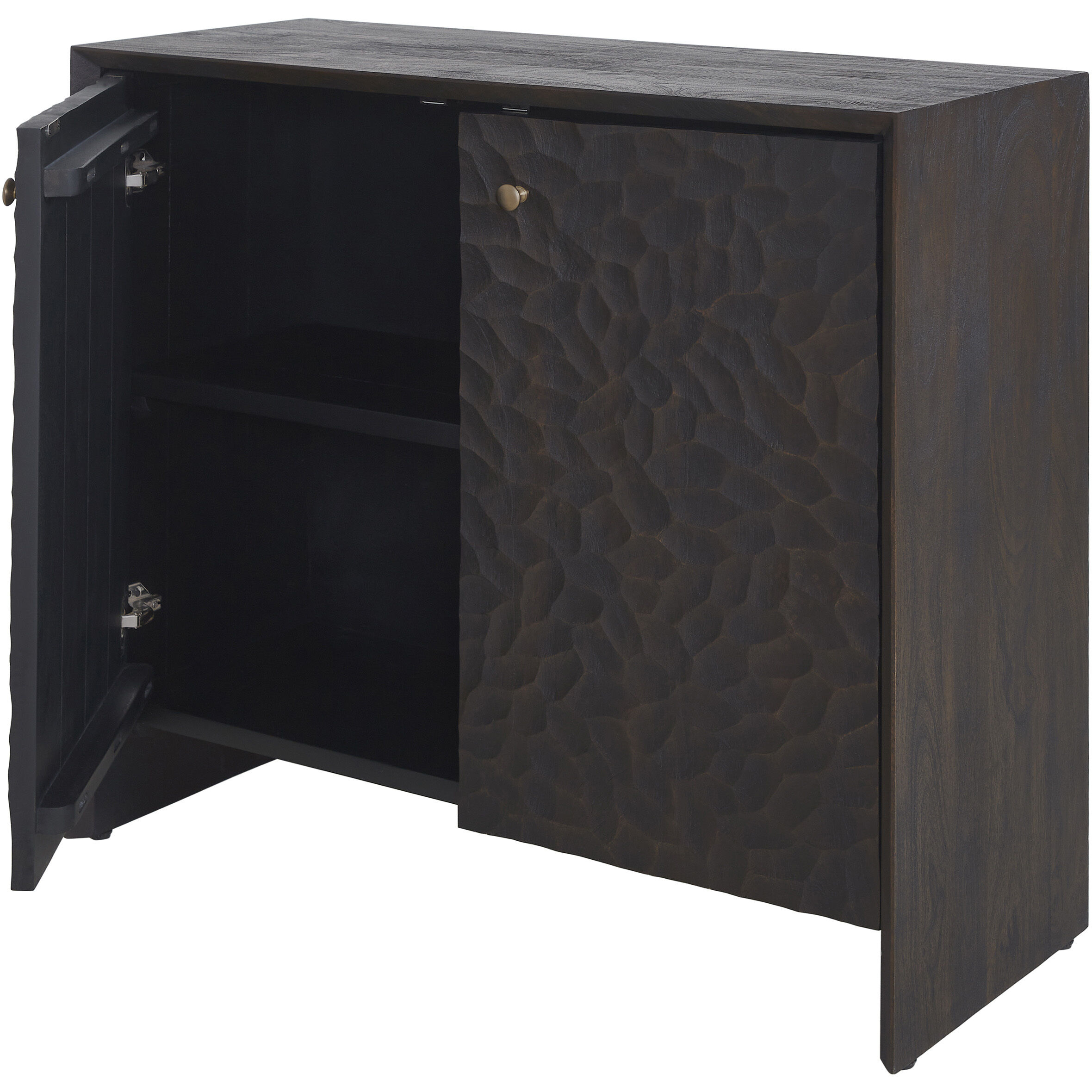 Jean Walnut and Antique Brass Cabinet