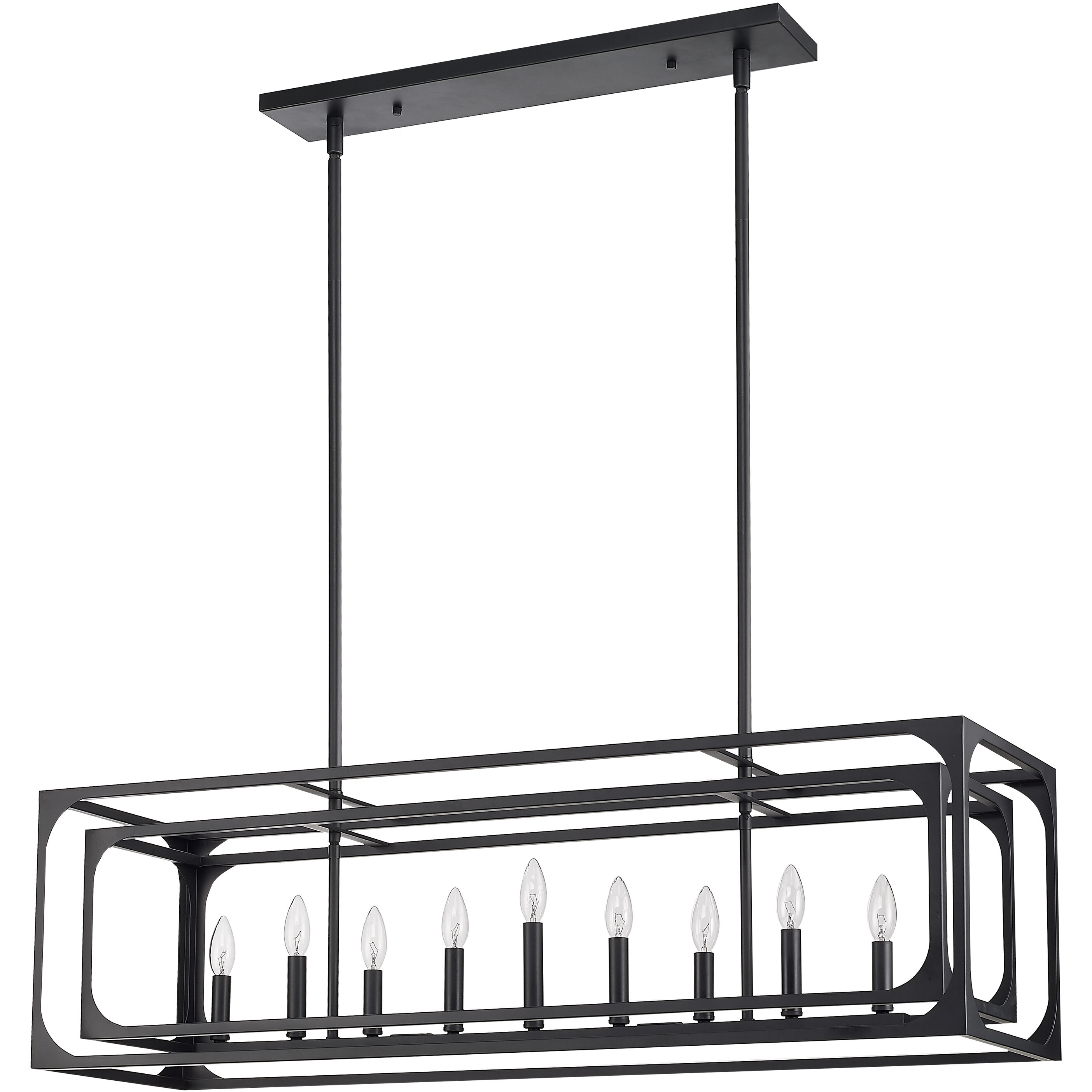 Easton 9 Light 44 inch Matte Black Linear Chandelier Ceiling Light