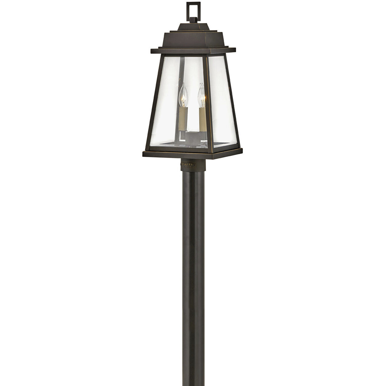 Bainbridge 2 Light 22.25 inch Oil Rubbed Bronze with Heritage Brass Outdoor Post Mount Lantern