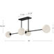 Alora Mood Cassia 4 Light 48 inch Matte Black/Opal Matte Glass Linear Pendant Ceiling Light in Matte Opal Glass
