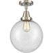 Downtown Urban Beacon 1 Light 10 inch Brushed Satin Nickel Flush Mount Ceiling Light in Incandescent, Seedy