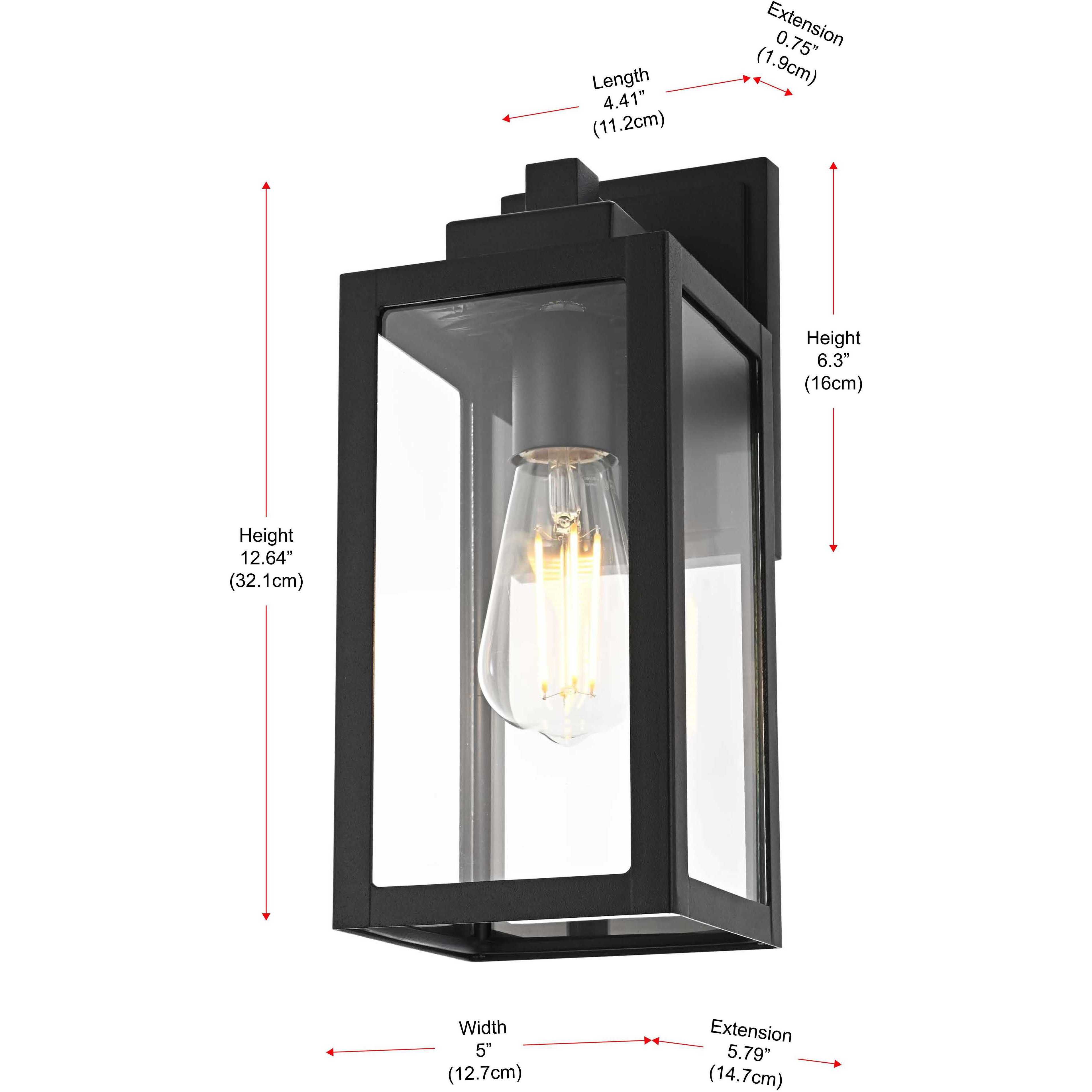 Veda 1 Light 13 inch Black Outdoor Wall Sconce
