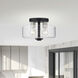 Whitworth 2 Light 12.25 inch Black with Brushed Nickel Accents Semi-Flush Ceiling Light