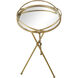 Nasso 29.25 X 15.75 inch Brass with Mirror Accent Table