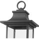 Tiberius 4 Light 25.25 inch Black Outdoor Post Mount Fixture in Clear Seedy Glass