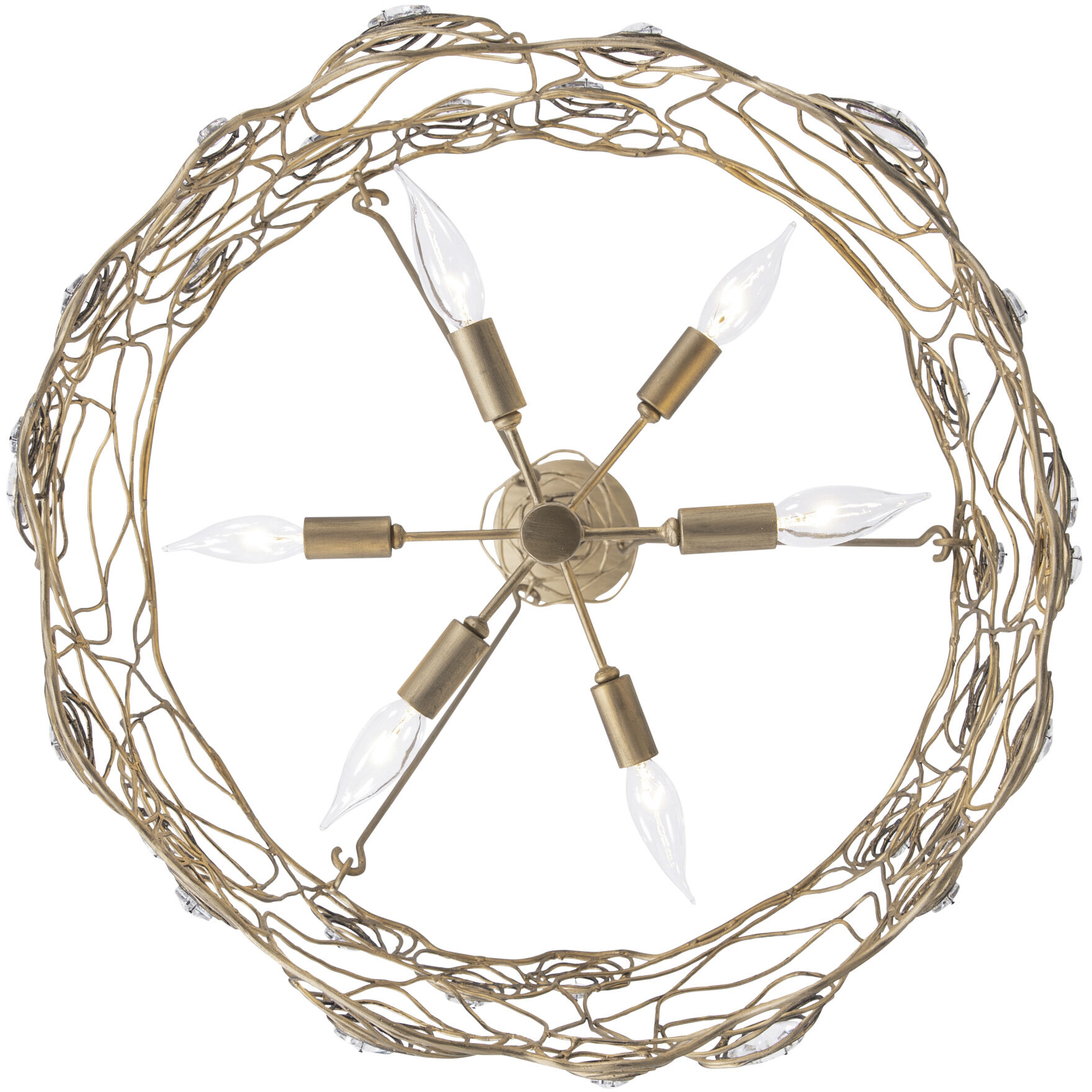 Ethereal Rose 6 Light 24 inch Havana Gold Ombre Chandelier Ceiling Light