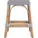 Robias Rectangular Rattan 24.5" Counter Stool in White and Gray Dot