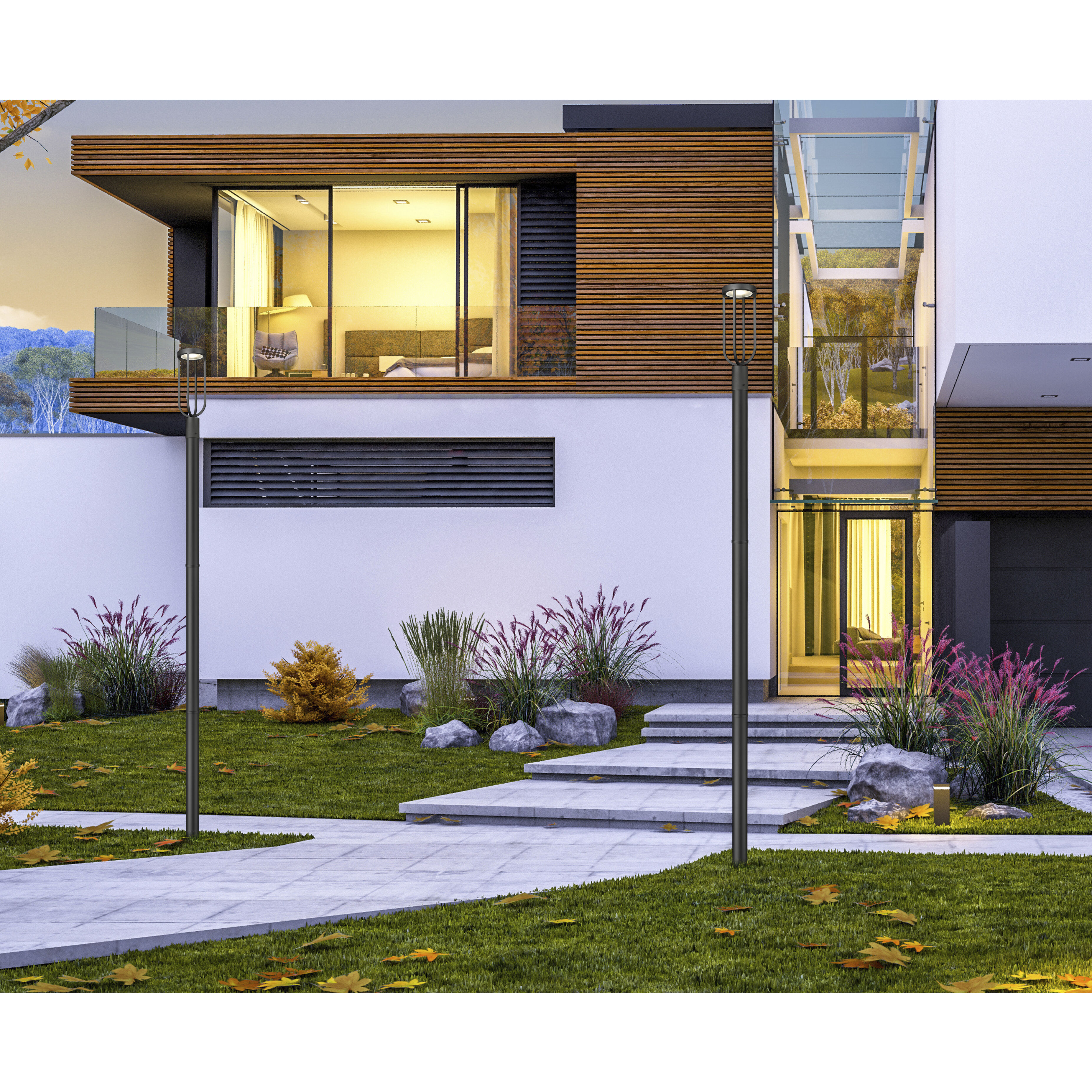 Leland LED 113.25 inch Sand Black Outdoor Post Mounted Fixture