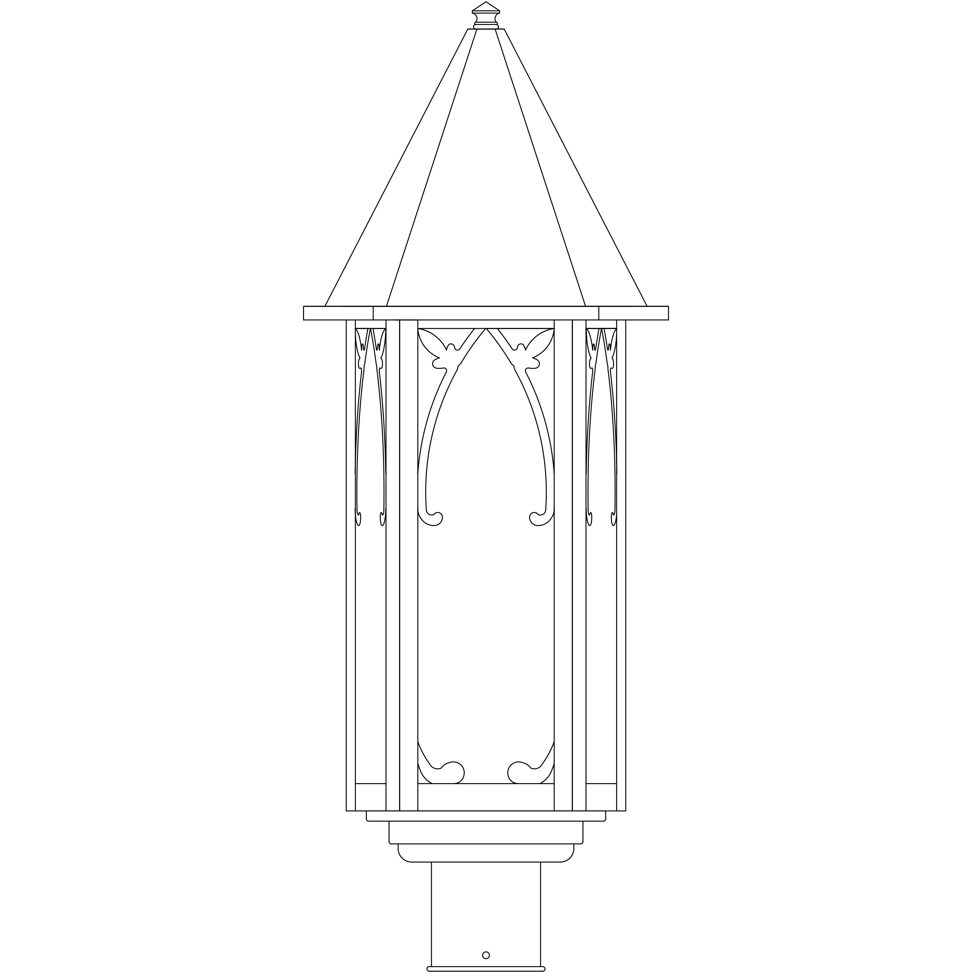 Saint George 1 Light 23.5 inch Verdigris Patina Post Mount in White Opalescent