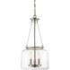 Akron 3 Light 12 inch Satin Nickel Pendant Ceiling Light, Essentials