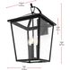 Oxford 3 Light 23 inch Black Outdoor Wall Sconce