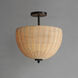 Maldives 2 Light 14.75 inch Black Semi-Flush Mount Ceiling Light, Semi Flush