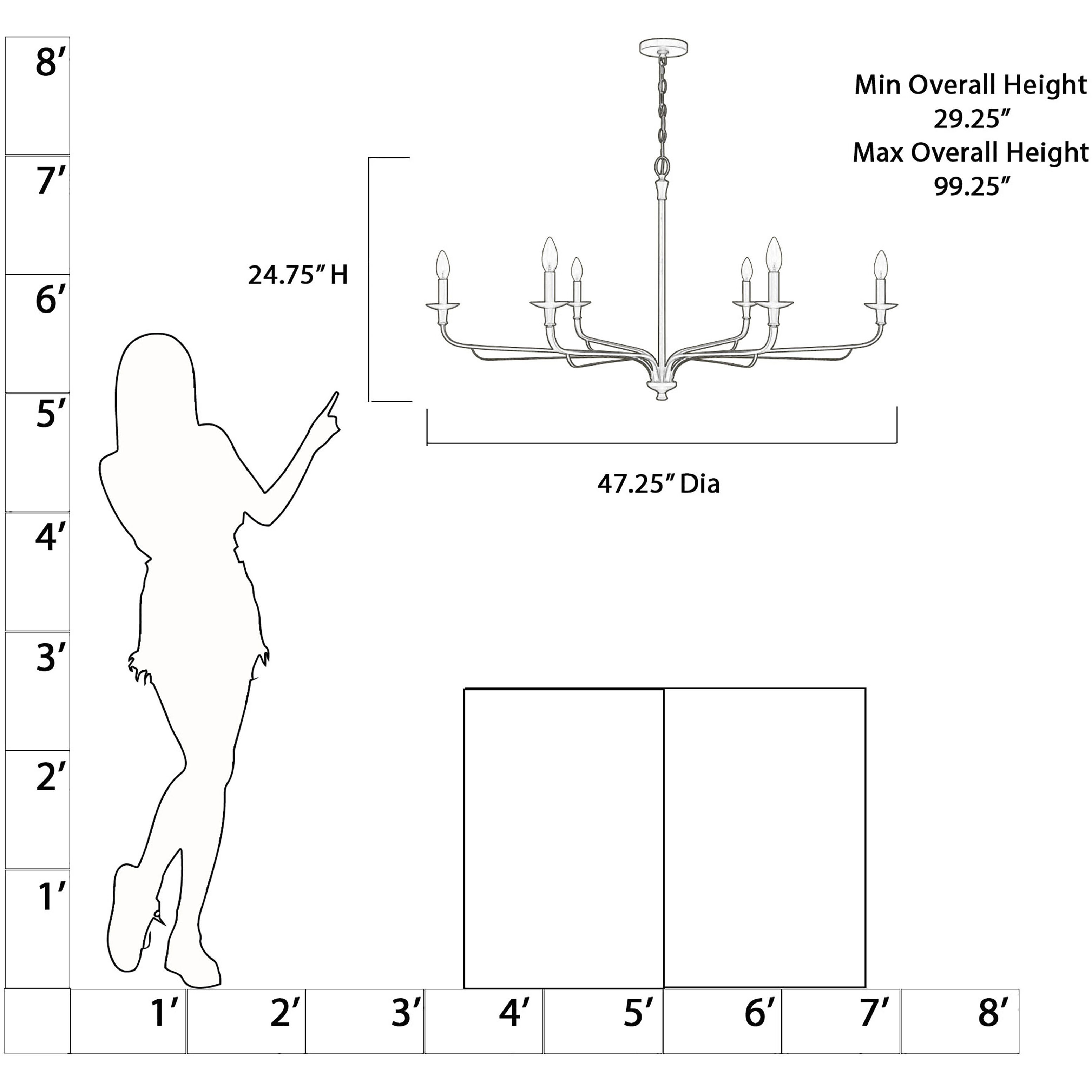 Velena 6 Light 47.25 inch Dark Matte Black Chandelier Ceiling Light