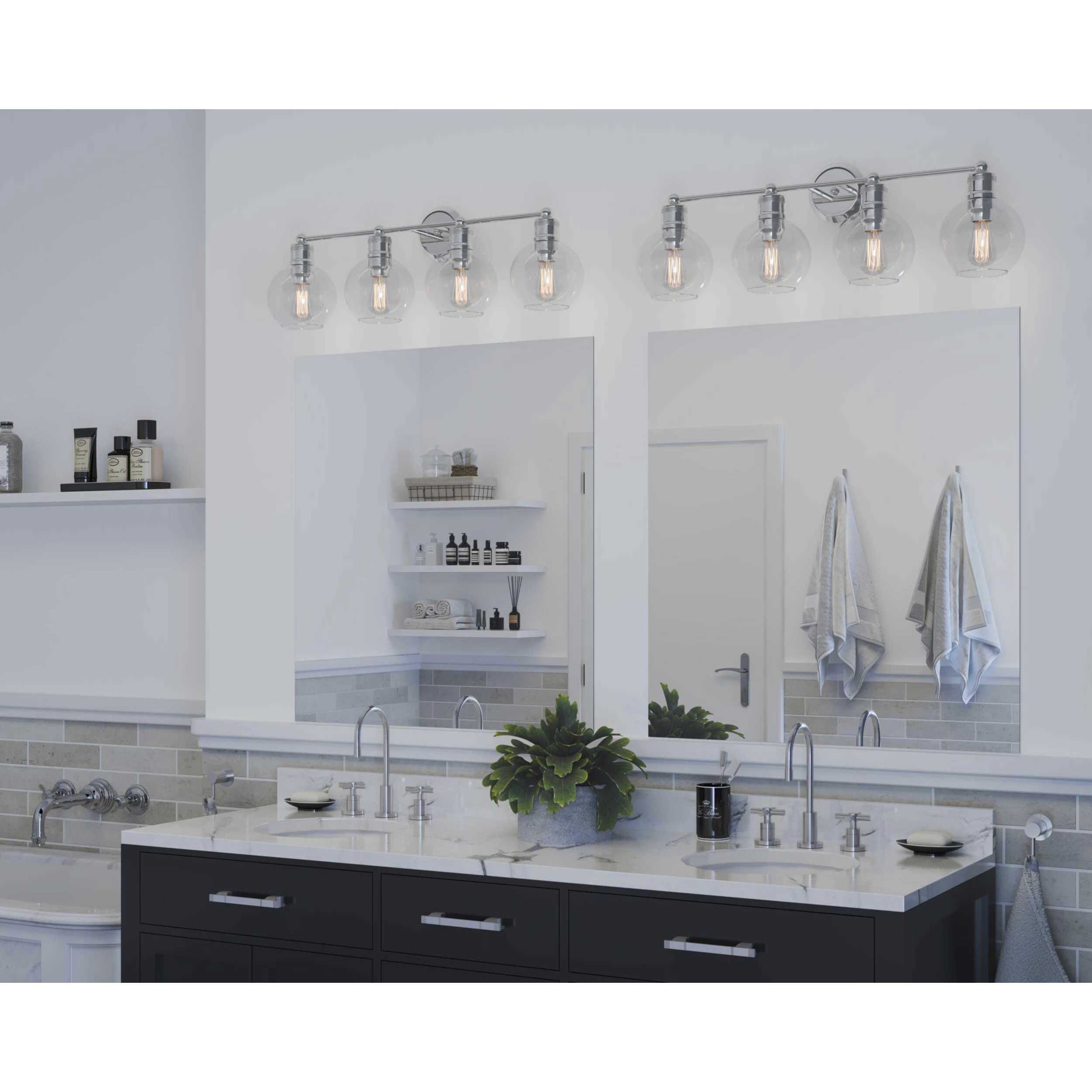 Hansford 4 Light 34 inch Polished Nickel Bath Vanity Wall Light