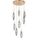 Rock Crystal LED 26.2 inch Novel Brass Chandelier Ceiling Light in Chilled Smoke, 2700K LED, Round Multi-Port