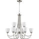 Brooks 9 Light 32 inch Satin Nickel Chandelier Ceiling Light