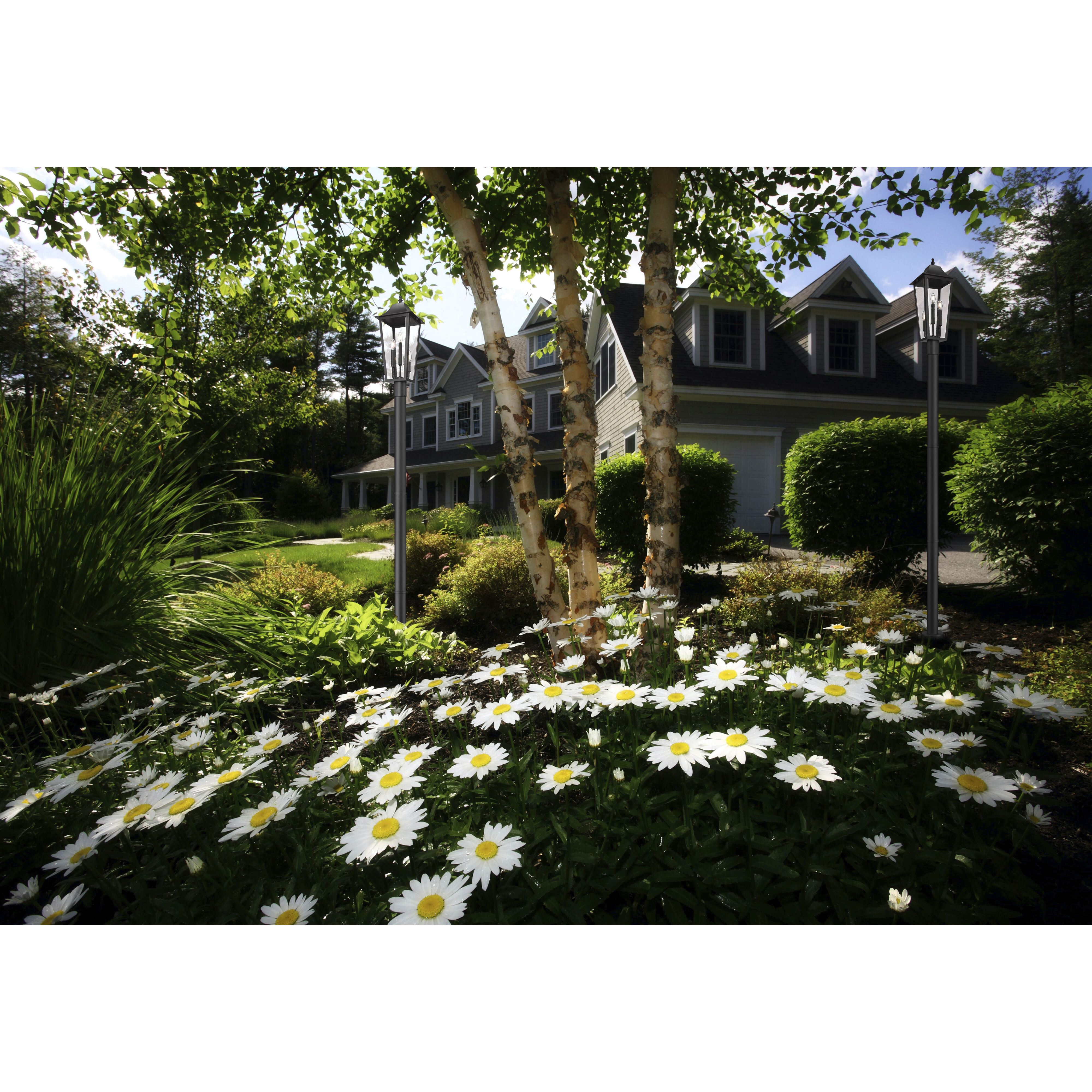 Gannon 3 Light 100.5 inch Black Outdoor Post Mounted Fixture