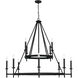 Ogden 12 Light 48 inch Brushed Black Iron Chandelier Ceiling Light