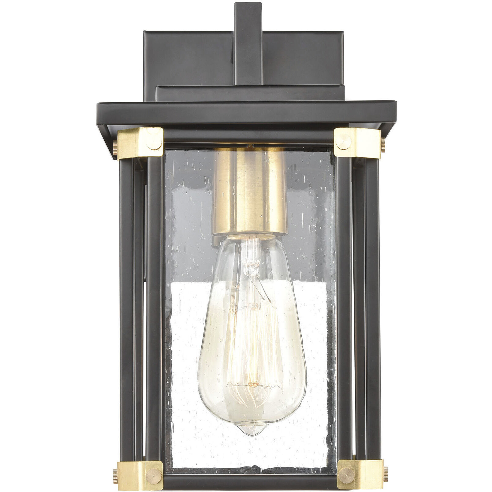 Vincentown 1 Light 11 inch Matte Black with Brushed Brass Outdoor Wall Sconce