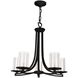 Essex 5 Light 25 inch Graphite Chandelier Ceiling Light in Half Opal Glass