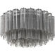 Addis 7 Light 22.25 inch Polished Chrome Flush Ceiling Light in Tronchi Glass Smoke