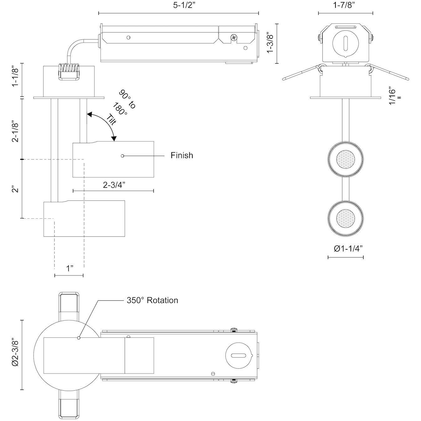 Downey LED 2.38 inch White Semi-Flush Mount Ceiling Light