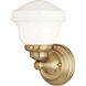 Huntley LED 7 inch Natural Brass Bathroom Light Wall Light