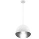 Eclos 1 Light 15.75 inch Textured White With Silver Leaf Inside Pendant Ceiling Light