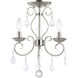 Donatella 3 Light 12 inch Brushed Nickel Convertible Mini Chandelier/Ceiling Mount Ceiling Light