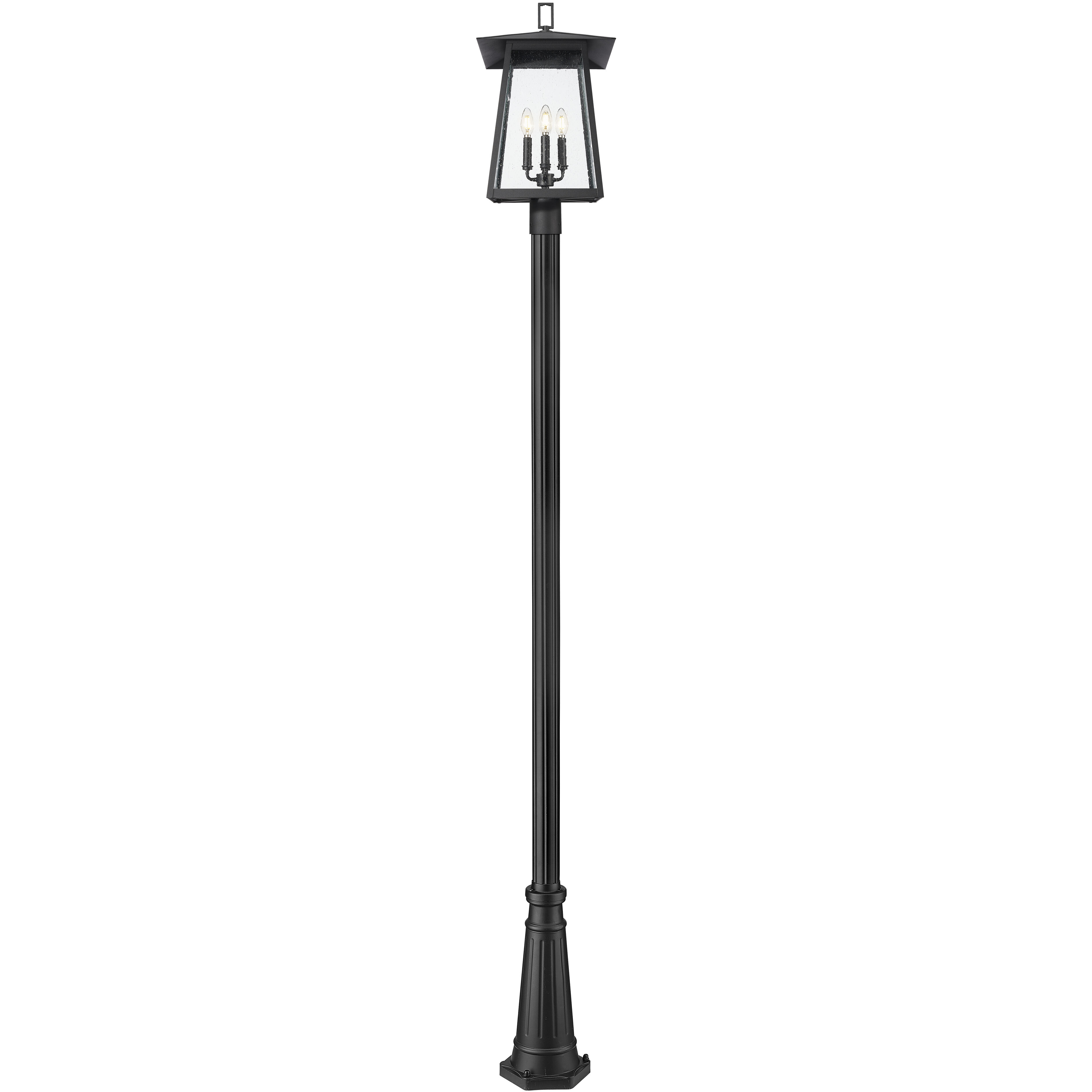 Rainer 4 Light 118.25 inch Black Outdoor Post Mounted Fixture in G9