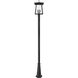 Rainer 4 Light 118.25 inch Black Outdoor Post Mounted Fixture in G9
