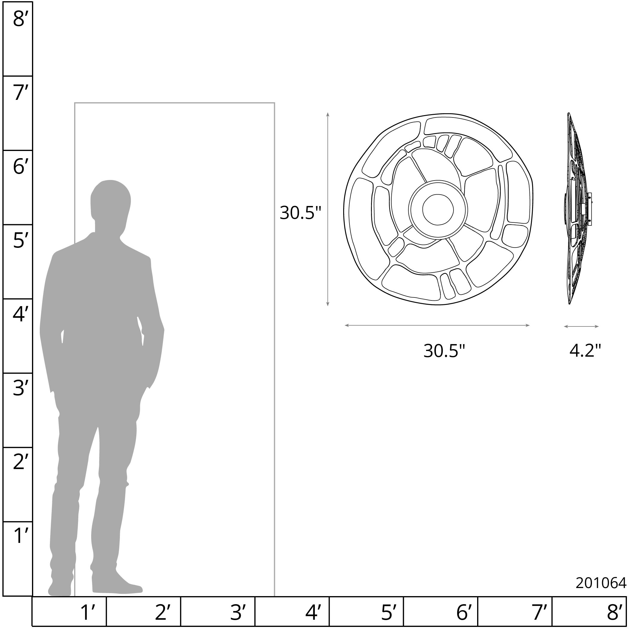 Muse LED 30.5 inch Modern Brass Sconce/Semi-Flush Wall Light