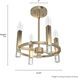 Sunjai 4 Light 12 inch Palm Gold Semi-Flush Mount Ceiling Light