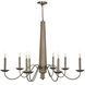 Dinner at 8 Light 48 inch Heritage Bronze and White Oak Chandelier Ceiling Light