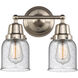 Aditi Small Bell 2 Light 13 inch Brushed Satin Nickel Bath Vanity Light Wall Light, Aditi