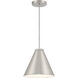 Vantage Pendants 1 Light 10 inch Brushed Nickel Hanging Conical Fixture Ceiling Light