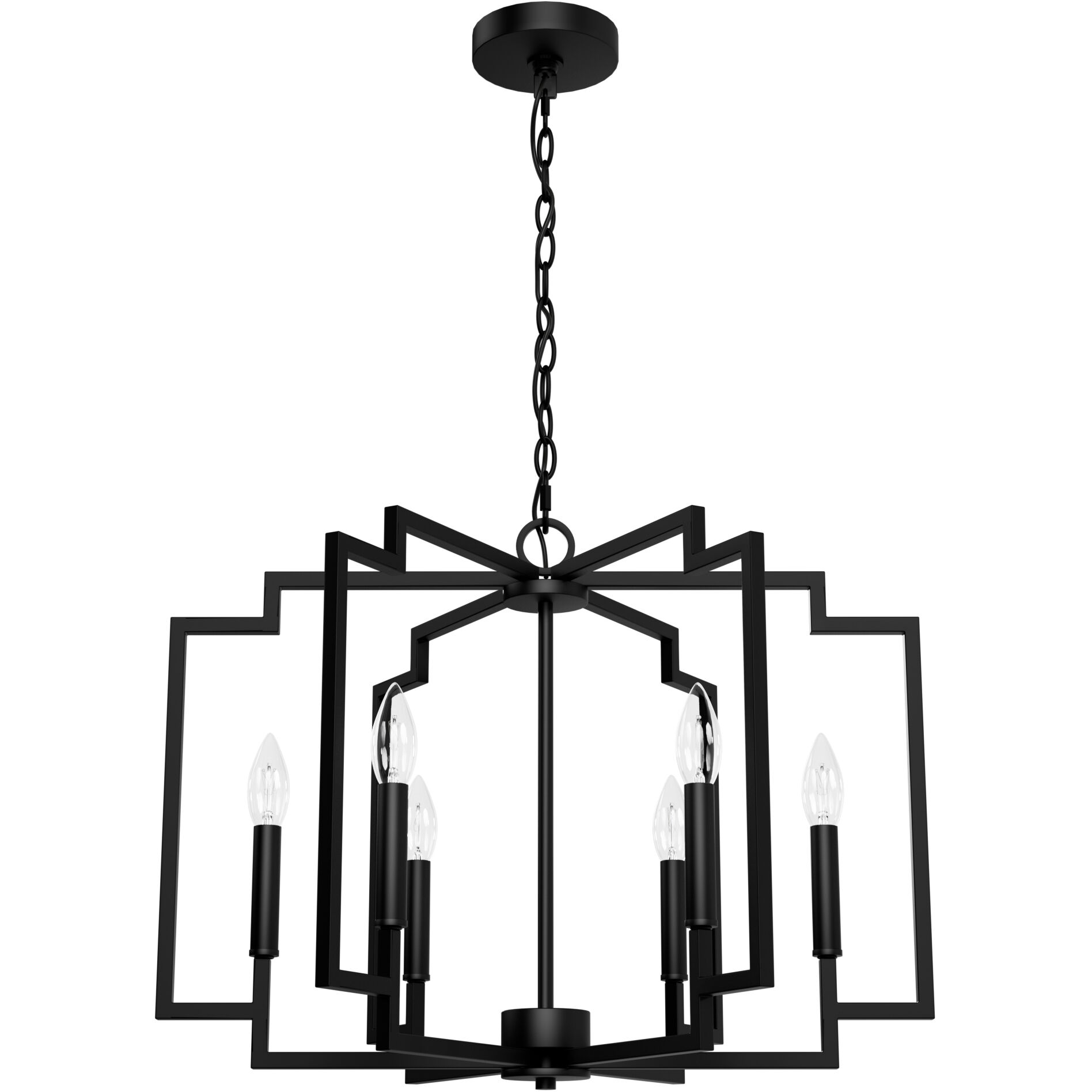 Zoanne 6 Light 24 inch Matte Black Chandelier Ceiling Light