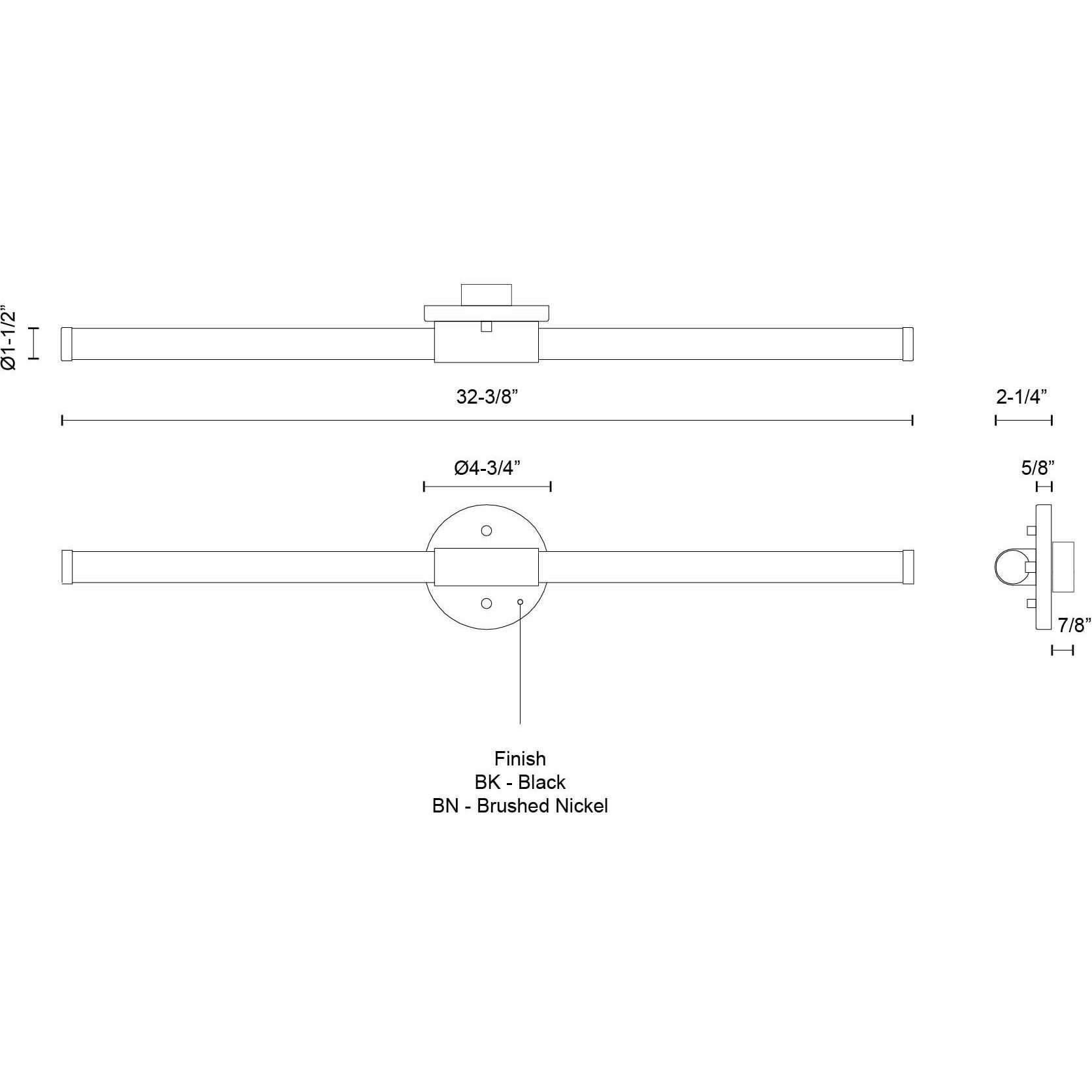 Akari Vanity Light Wall Light in Black